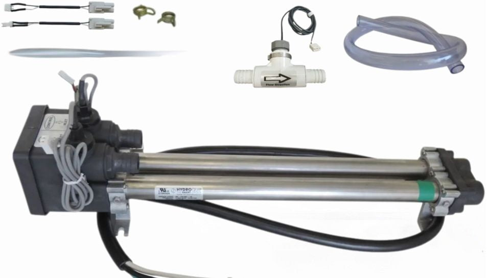 Heater Assembly, Watkins Generic, 6kW Double Barrel, Titanium, w/ Flow Switch.