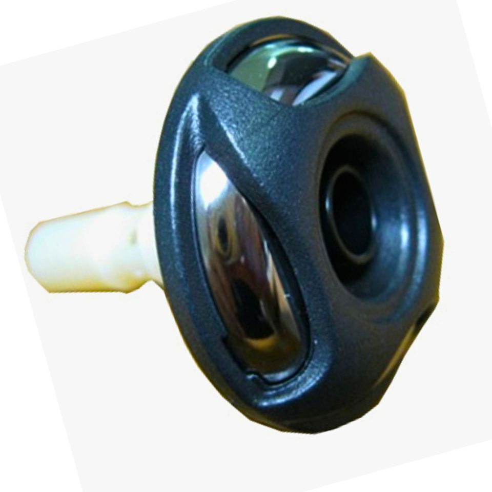 X284691 Jet Inset, Master Spa®, Cluster Storm, Directional, DSG Stainless Steel, Black 2.2"