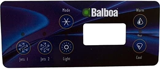 10402 Balboa ® Overlay, Standard panel LCD (2 pumps, no blower, light)