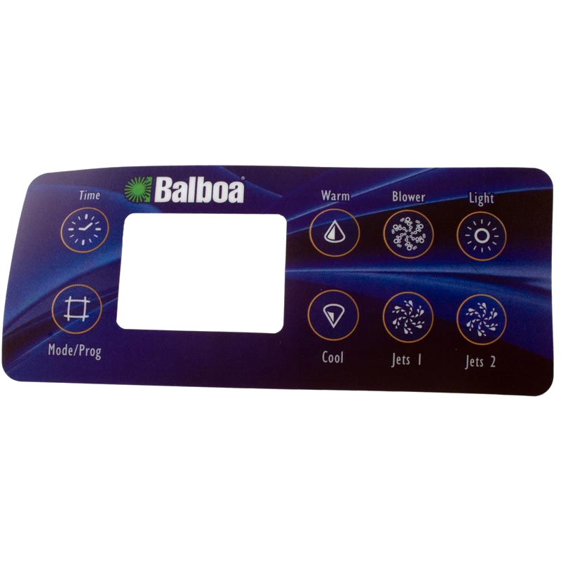10763 Balboa ® Topside Overlay, 8-Btn, Deluxe Panel LCD (2 Pumps, Blower, Light)