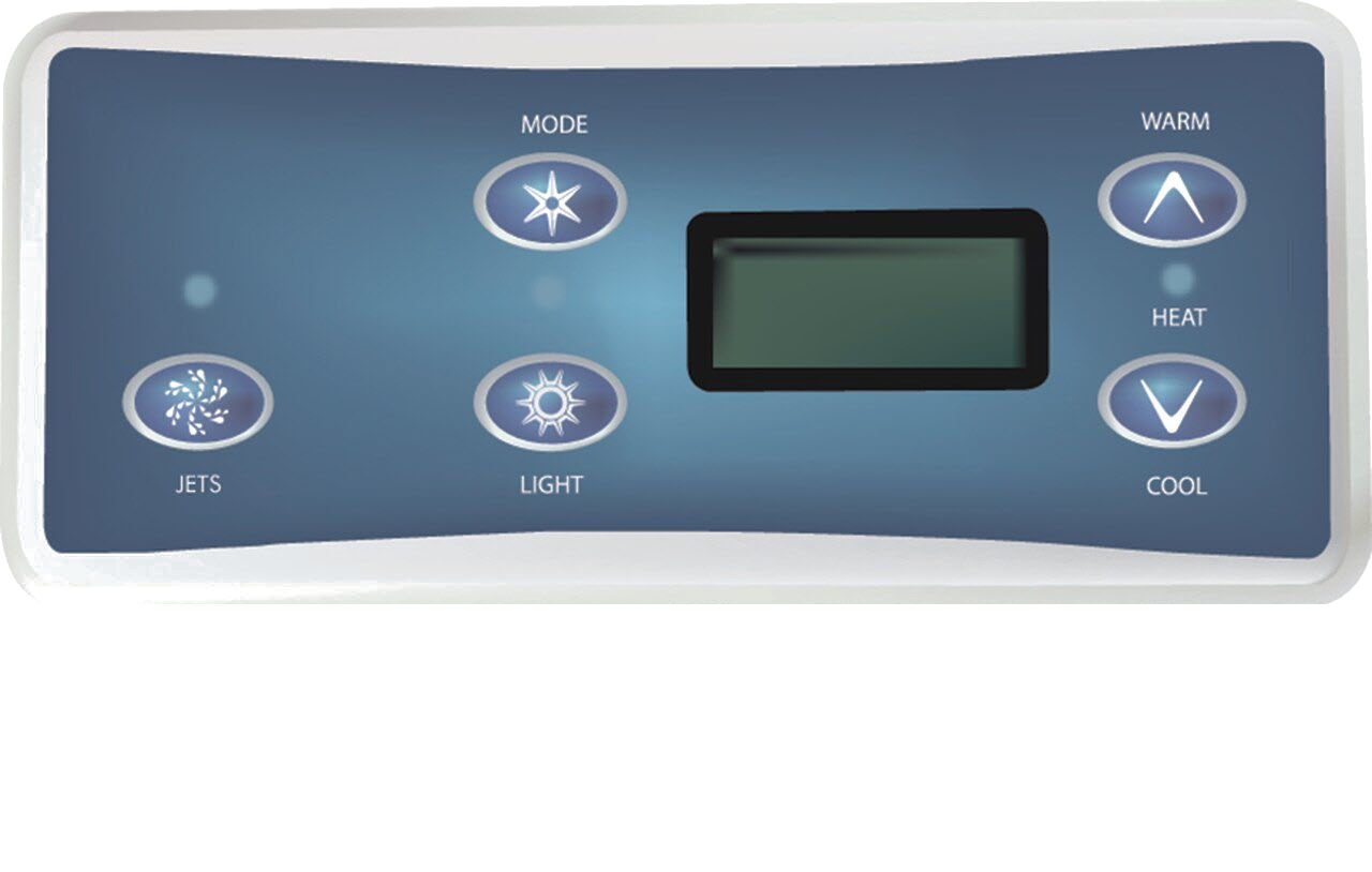 10429 Balboa ® Topside Control Overlay, 5-Button STD Panel, LCD