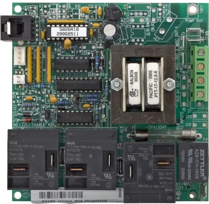 52399 Balboa/Jacuzzi ® Circuit Board, S826R1A, Advantage System