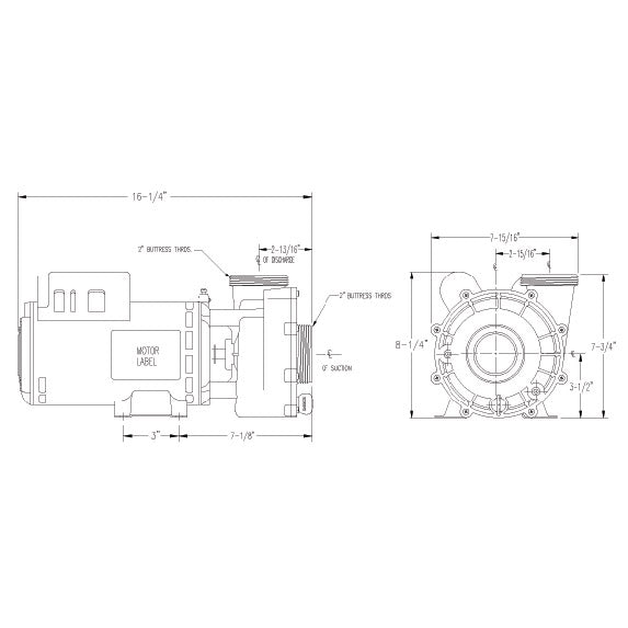Speed Pump 05320761-2000 | XP2e 2.0HP Spa Pump | Spa Parts Experts