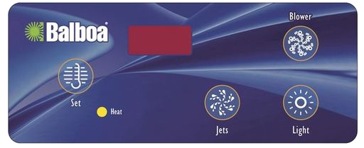 10418 Balboa ® Topside Control Overlay, 4-Button, Duplex Digital Panel, LED